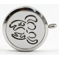 Gemini 30mm Rd Silver Stainless Steel Perfume Diffuser Locket Pendant